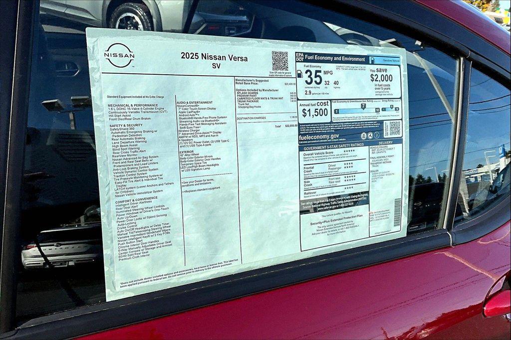 new 2025 Nissan Versa car, priced at $21,407