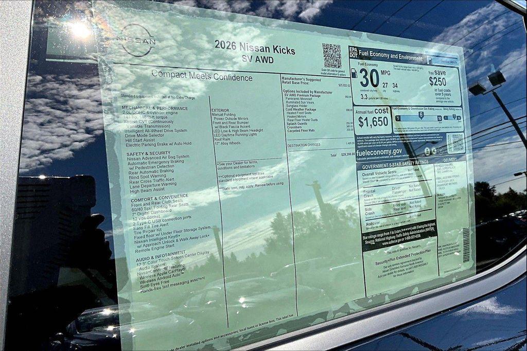new 2026 Nissan Kicks car, priced at $28,276