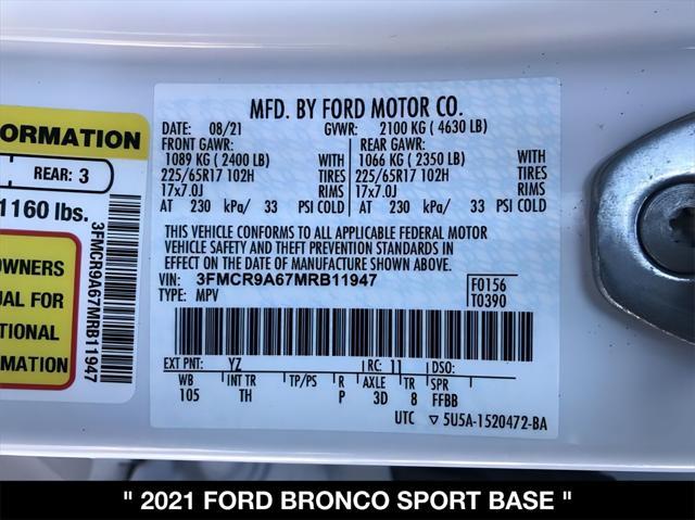 used 2021 Ford Bronco Sport car, priced at $20,000