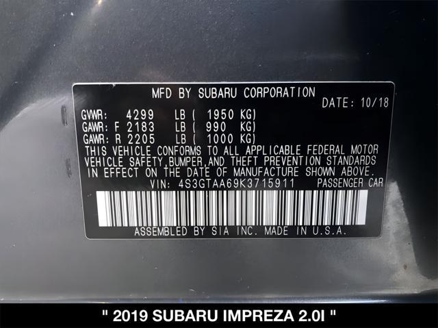 used 2019 Subaru Impreza car, priced at $14,724