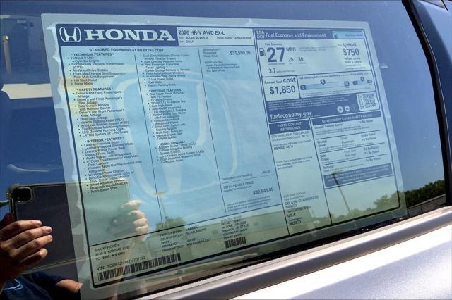 new 2026 Honda HR-V car, priced at $32,945