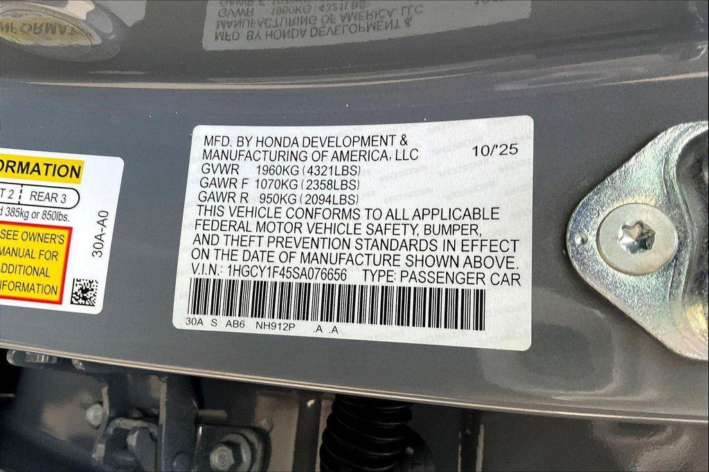 new 2025 Honda Accord car, priced at $30,791