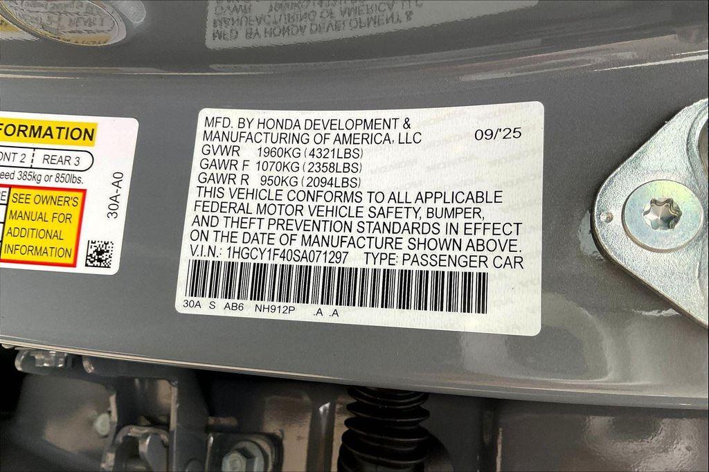 new 2025 Honda Accord car, priced at $30,791