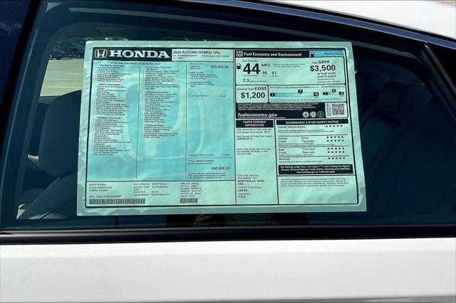 new 2025 Honda Accord Hybrid car, priced at $40,087