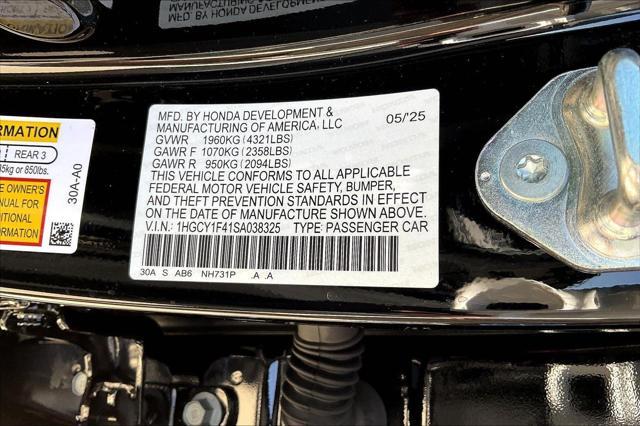 new 2025 Honda Accord car, priced at $30,565