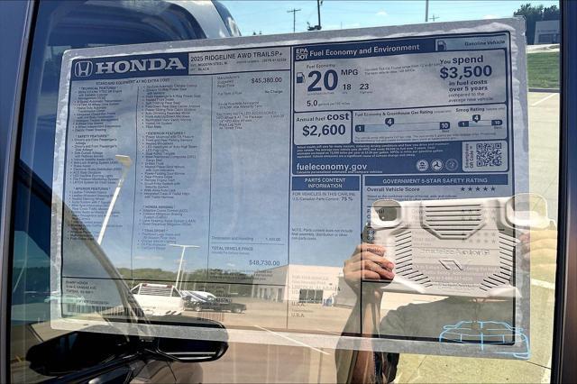 new 2025 Honda Ridgeline car, priced at $45,905