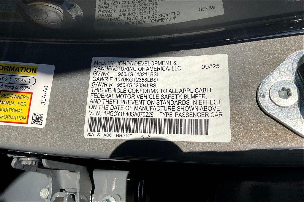 new 2025 Honda Accord car, priced at $30,841