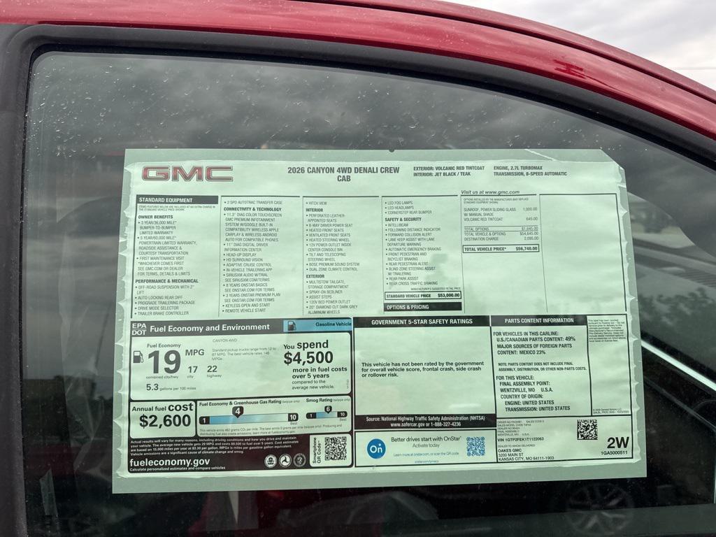 new 2026 GMC Canyon car, priced at $56,740