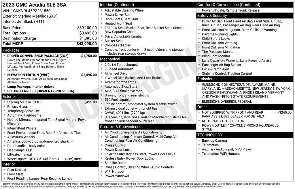 used 2023 GMC Acadia car, priced at $26,320