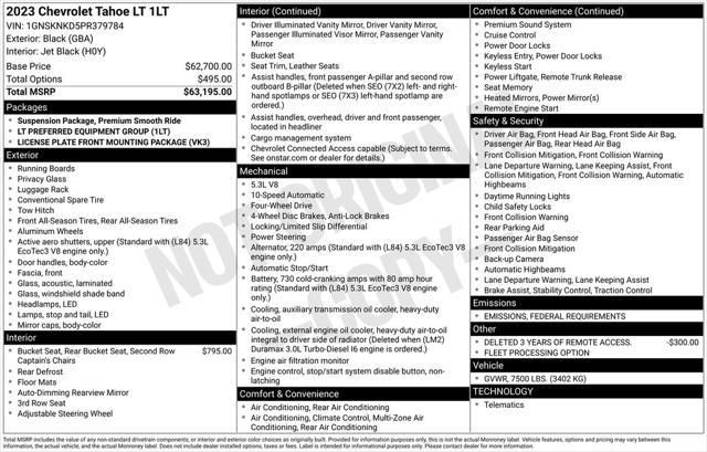 used 2023 Chevrolet Tahoe car, priced at $43,691