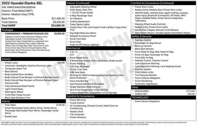 used 2022 Hyundai Elantra car, priced at $18,789