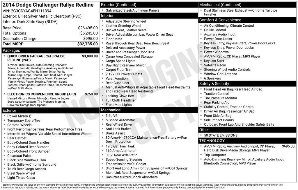 used 2014 Dodge Challenger car, priced at $15,727