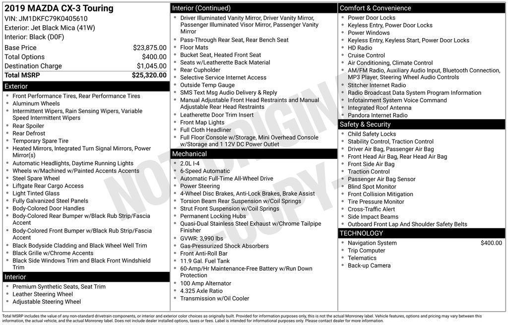 used 2019 Mazda CX-3 car, priced at $14,998