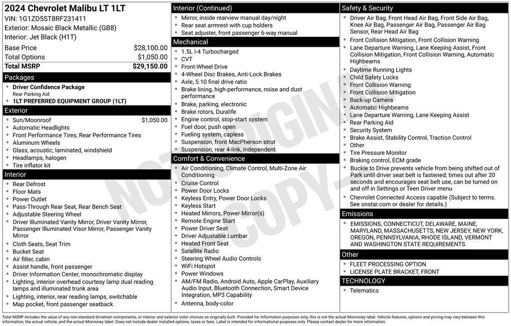 used 2024 Chevrolet Malibu car, priced at $20,575