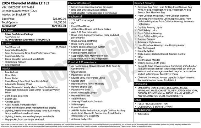 used 2024 Chevrolet Malibu car, priced at $20,789