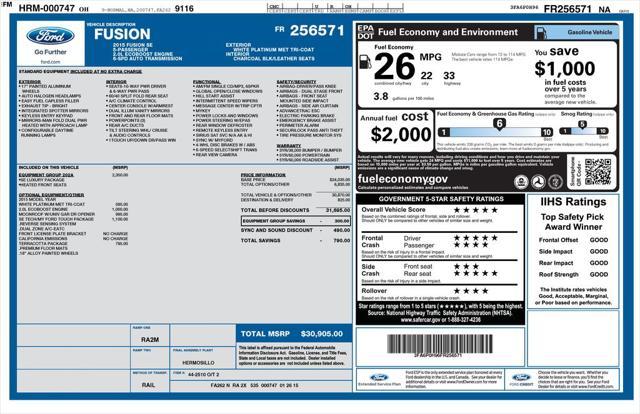 used 2015 Ford Fusion car, priced at $11,498