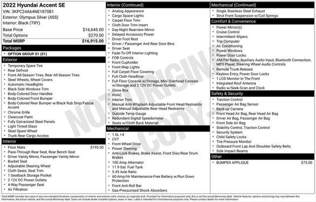 used 2022 Hyundai Accent car, priced at $16,220