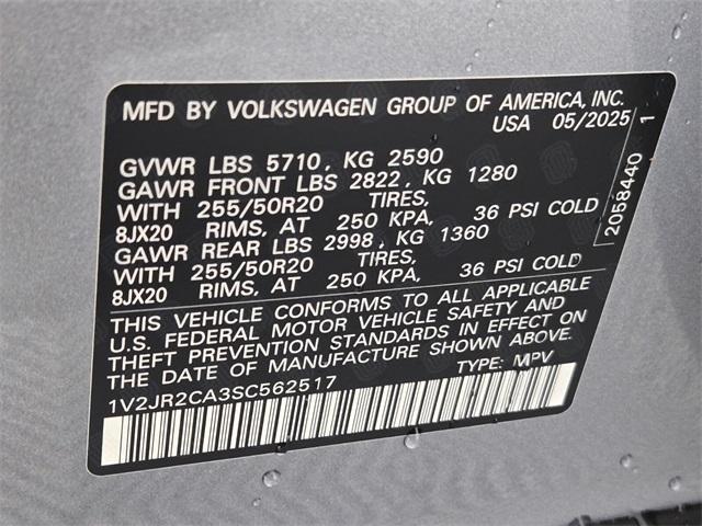new 2025 Volkswagen Atlas car, priced at $43,096