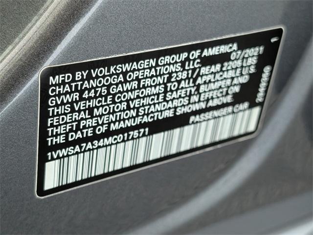 used 2021 Volkswagen Passat car, priced at $21,270