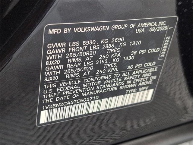 new 2026 Volkswagen Atlas car, priced at $48,956