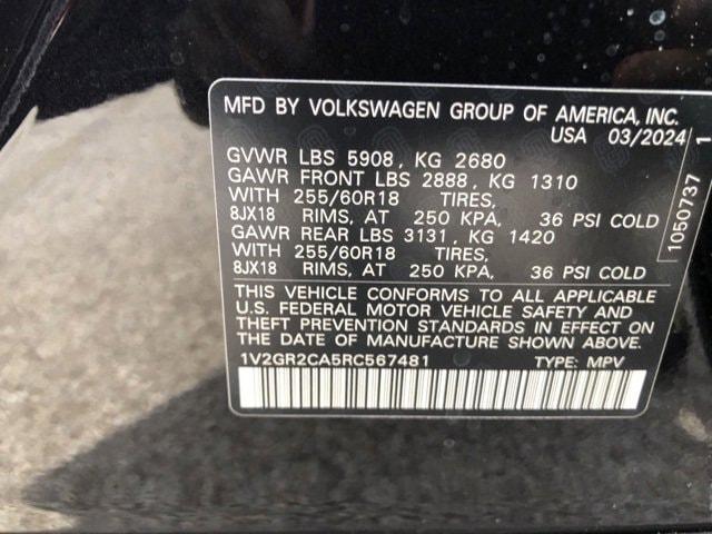 new 2024 Volkswagen Atlas car, priced at $53,116