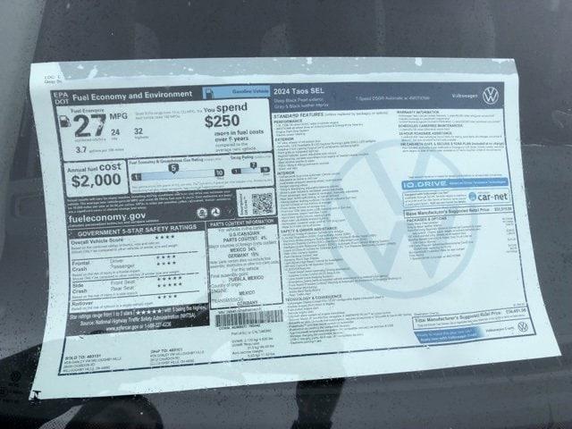new 2024 Volkswagen Taos car, priced at $35,701