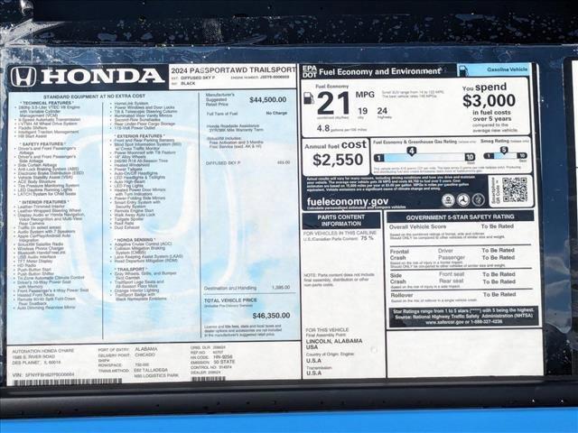 new 2024 Honda Passport car, priced at $43,302