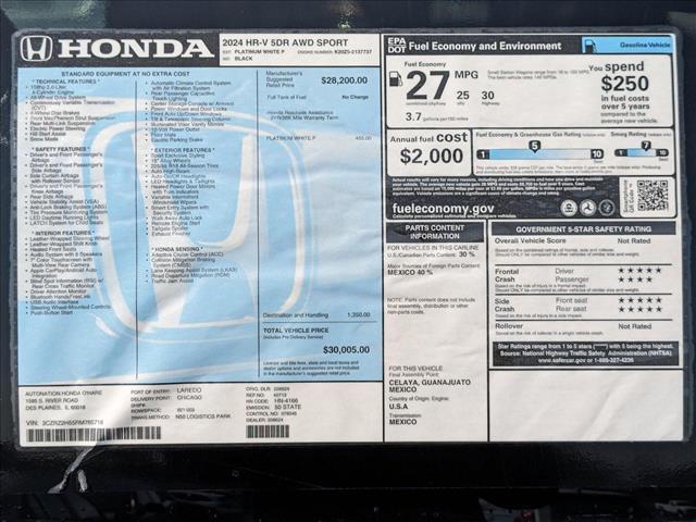 new 2024 Honda HR-V car, priced at $28,528