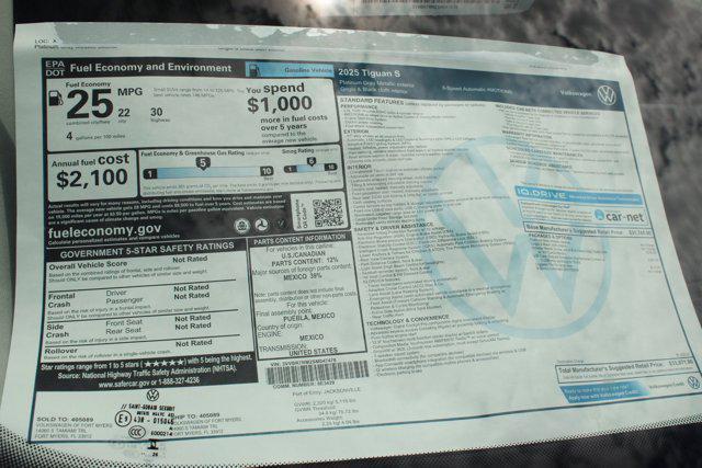 new 2025 Volkswagen Tiguan car, priced at $33,871