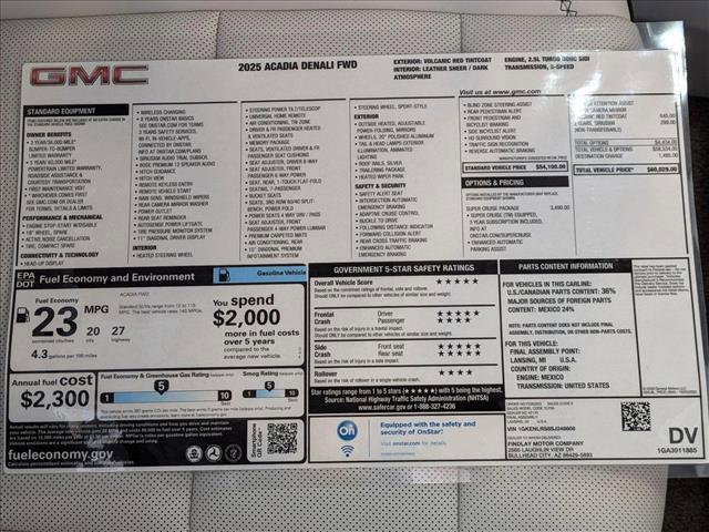 new 2025 GMC Acadia car, priced at $57,451