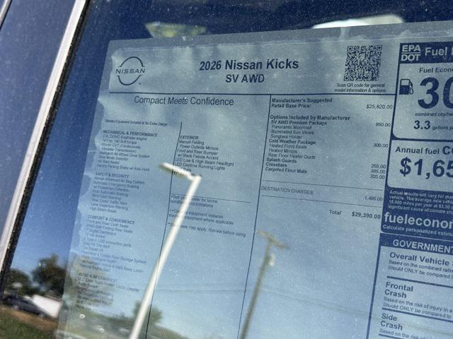 new 2026 Nissan Kicks car, priced at $26,977