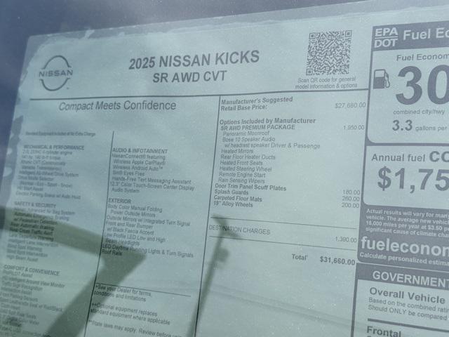 new 2025 Nissan Kicks car, priced at $28,163