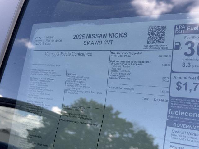 new 2025 Nissan Kicks car, priced at $26,706