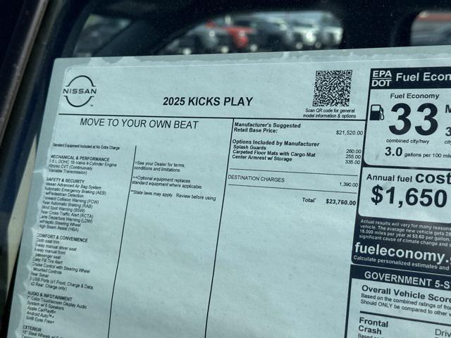 new 2025 Nissan Kicks car, priced at $22,042