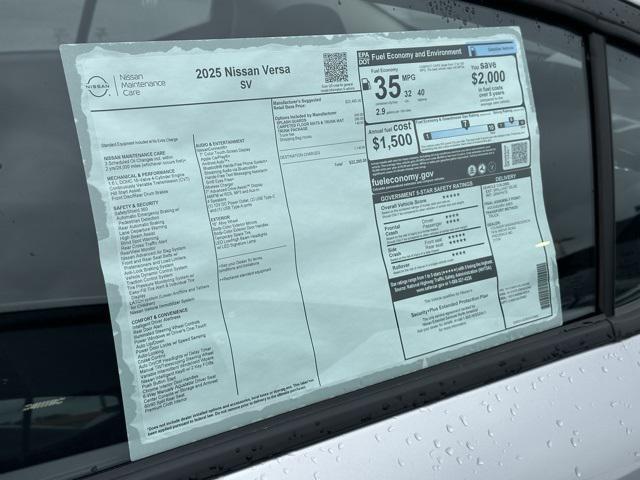new 2025 Nissan Versa car, priced at $21,144