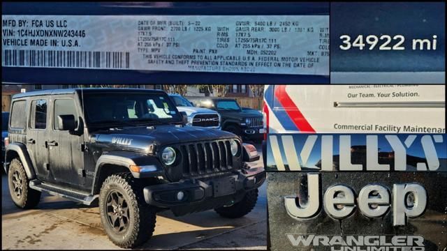 used 2022 Jeep Wrangler Unlimited car, priced at $31,000