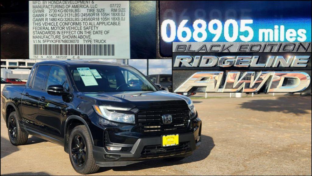 used 2022 Honda Ridgeline car, priced at $30,500