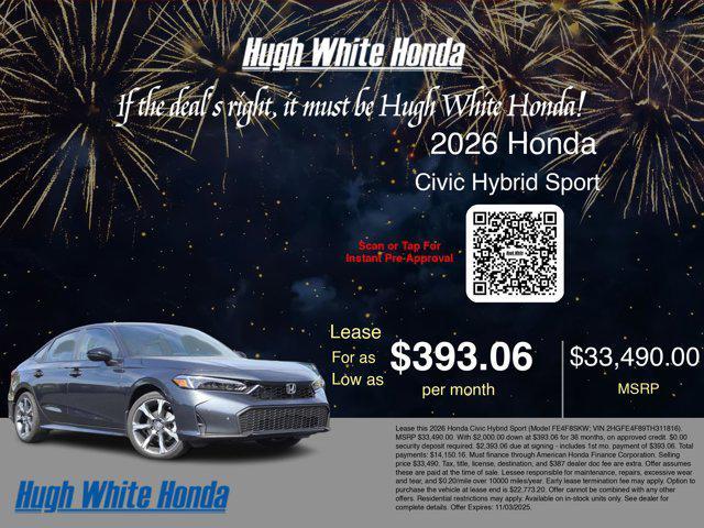 new 2026 Honda Civic Hybrid car, priced at $33,490
