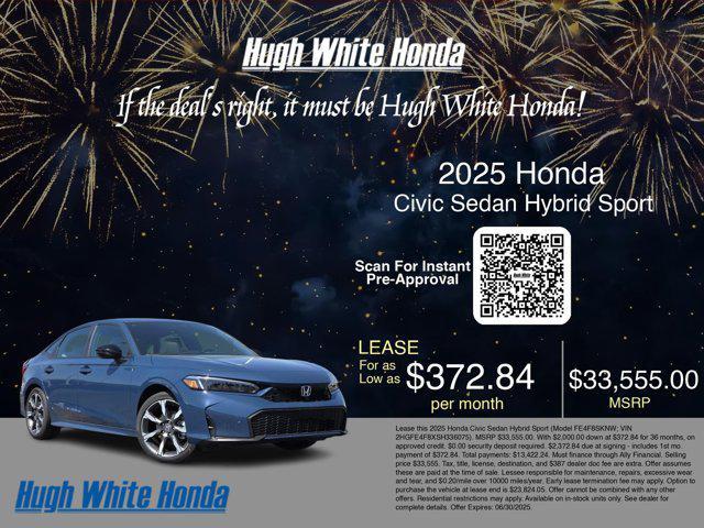 new 2025 Honda Civic Hybrid car, priced at $33,555