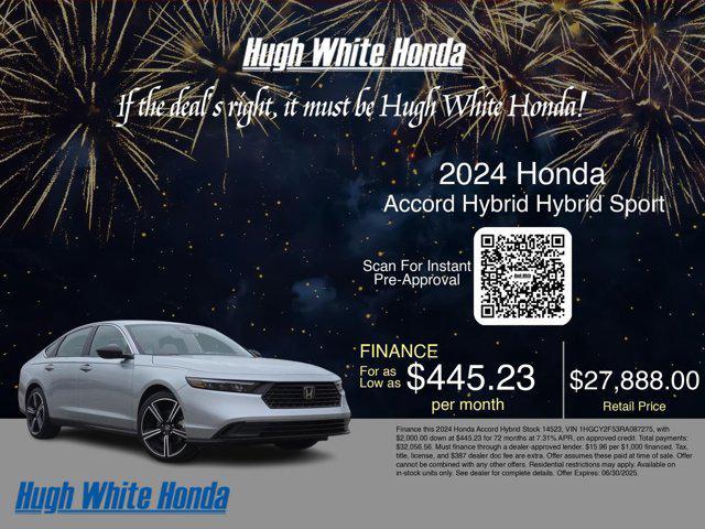 used 2024 Honda Accord Hybrid car, priced at $27,351
