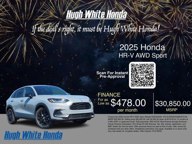 new 2025 Honda HR-V car, priced at $30,850