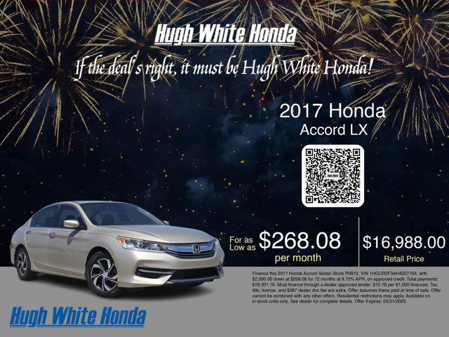 used 2017 Honda Accord car, priced at $16,988