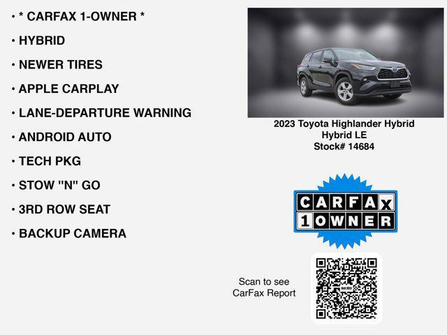 used 2023 Toyota Highlander Hybrid car, priced at $34,177