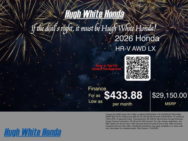 new 2026 Honda HR-V car, priced at $28,187