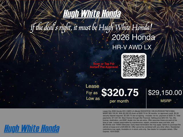 new 2026 Honda HR-V car, priced at $28,187