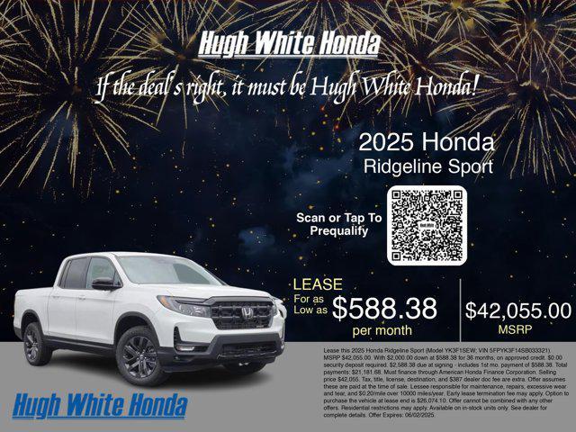 new 2025 Honda Ridgeline car, priced at $40,055