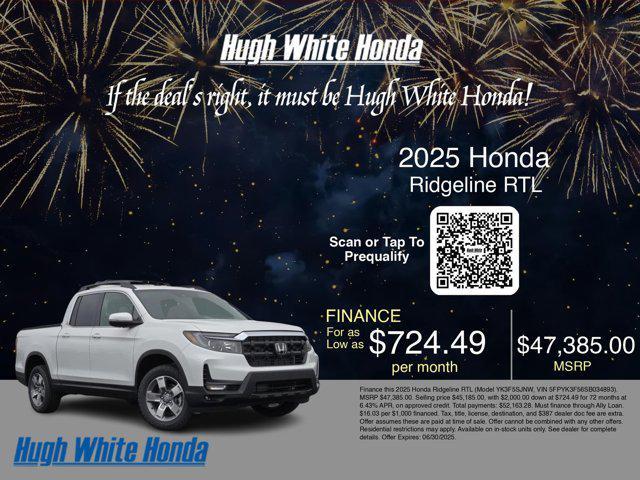 new 2025 Honda Ridgeline car, priced at $45,385
