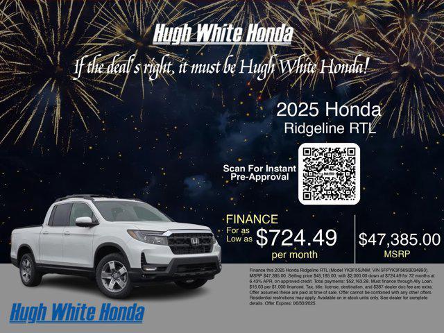 new 2025 Honda Ridgeline car, priced at $45,385
