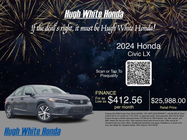 used 2024 Honda Civic car, priced at $25,988