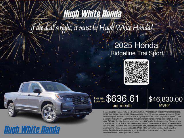 new 2025 Honda Ridgeline car, priced at $44,830